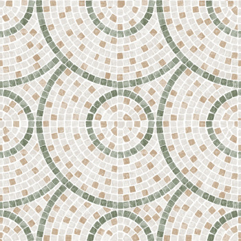 Non-woven wallpaper, grey-brown-green mosaic, M76304, Artifice, Ugépa