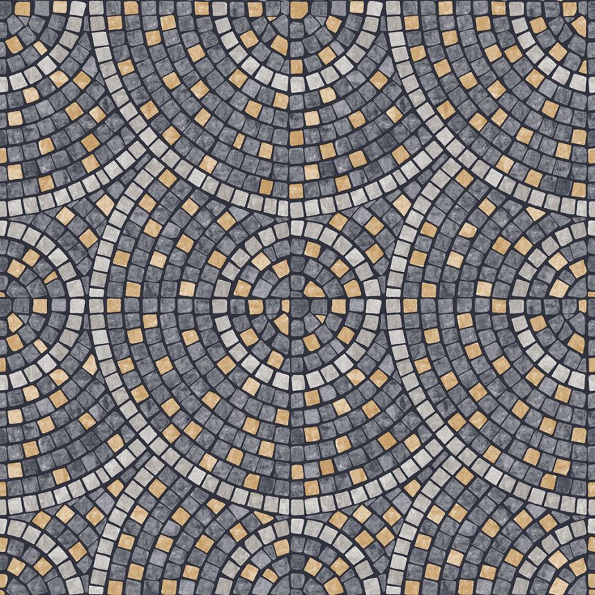 Non-woven wallpaper, grey, mosaic, M76309, Artifice, Ugépa