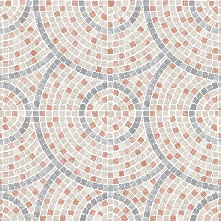 Non-woven wallpaper, grey-brown, mosaic, M76310, Artifice, Ugépa