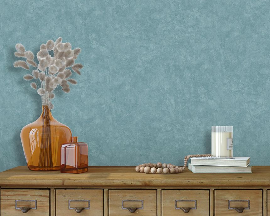 Non-woven wallpaper, turquoise, concrete, stucco, M79601, Artifice, Ugépa