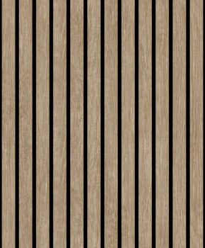 3D non-woven wallpaper, brown, wood imitation, planks, M80208, Artifice, Brut, Ugépa