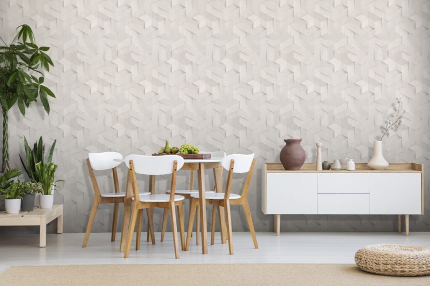 3D wallpaper, gray, wood paneling imitation, M74419, Brut, Ugépa