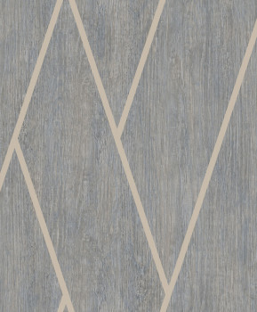 Geometric non-woven wallpaper, gray, wood, M75709, Brut, Ugépa