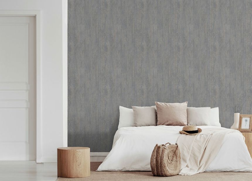 Non-woven wallpaper, gray, wood, M76409, Brut, Ugépa