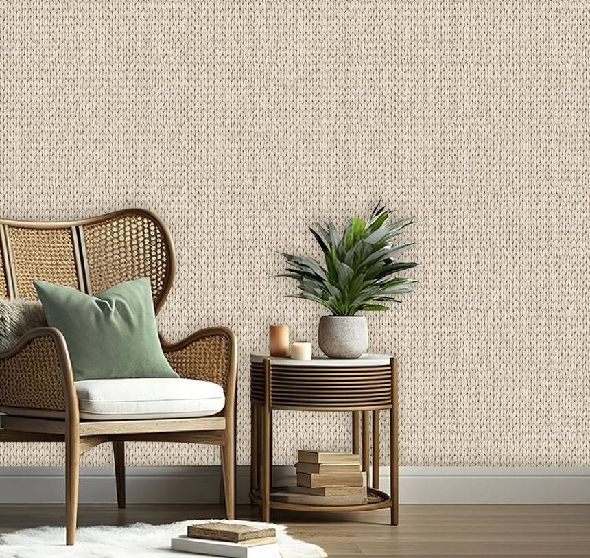 3D wallpaper, beige, imitation mat, M78407, Brut, Ugépa