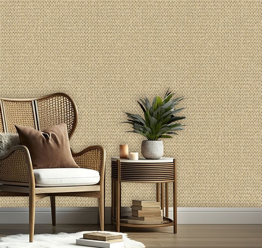 3D wallpaper, beige, imitation mat, M78417, Brut, Ugépa