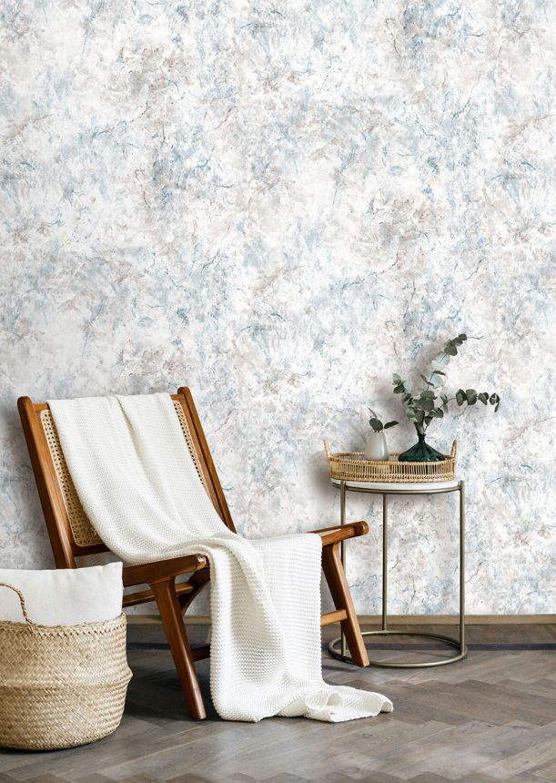 Non-woven wallpaper, blue-brown, marble, M78501, Brut, Ugépa