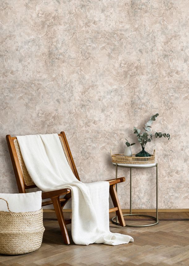 Non-woven wallpaper, brown, marble, M78508, Brut, Ugépa