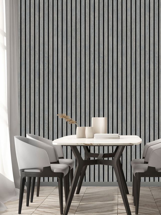 3D wallpaper, gray, wood imitation, planks, M80209, Brut, Ugépa