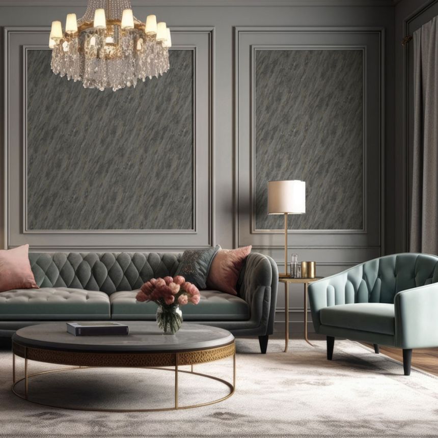 Luxury wallpaper grey-gold, stucco, M66389D, Venezia, Ugépa