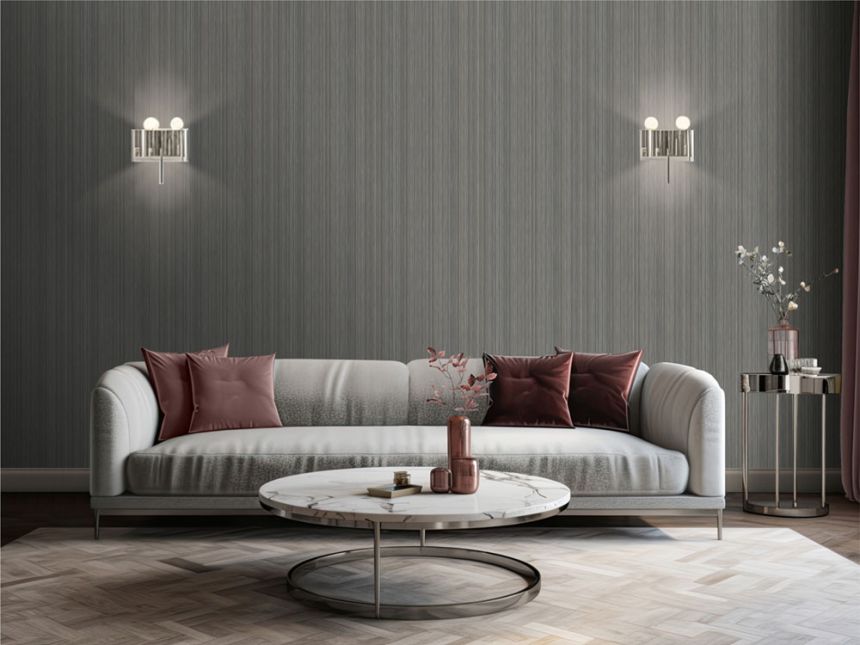 Luxury wallpaper grey-silver, fabric imitation, M66519, Venezia, Ugépa