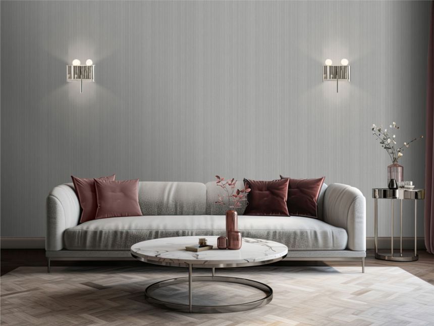 Luxury wallpaper grey-silver, fabric imitation, M66599D, Venezia, Ugépa