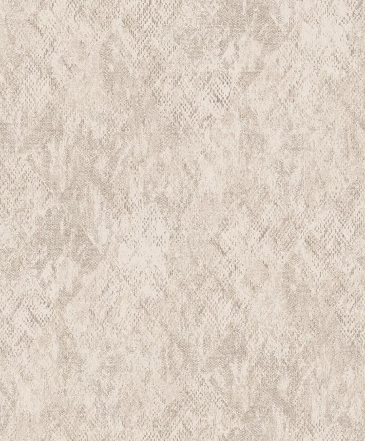 Non-woven wallpaper, beige, imitation snakeskin, M33407, Nomade, Ugépa