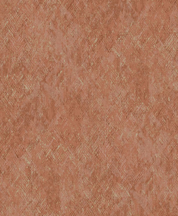 Non-woven wallpaper, orange, imitation snakeskin, M33408, Nomade, Ugépa