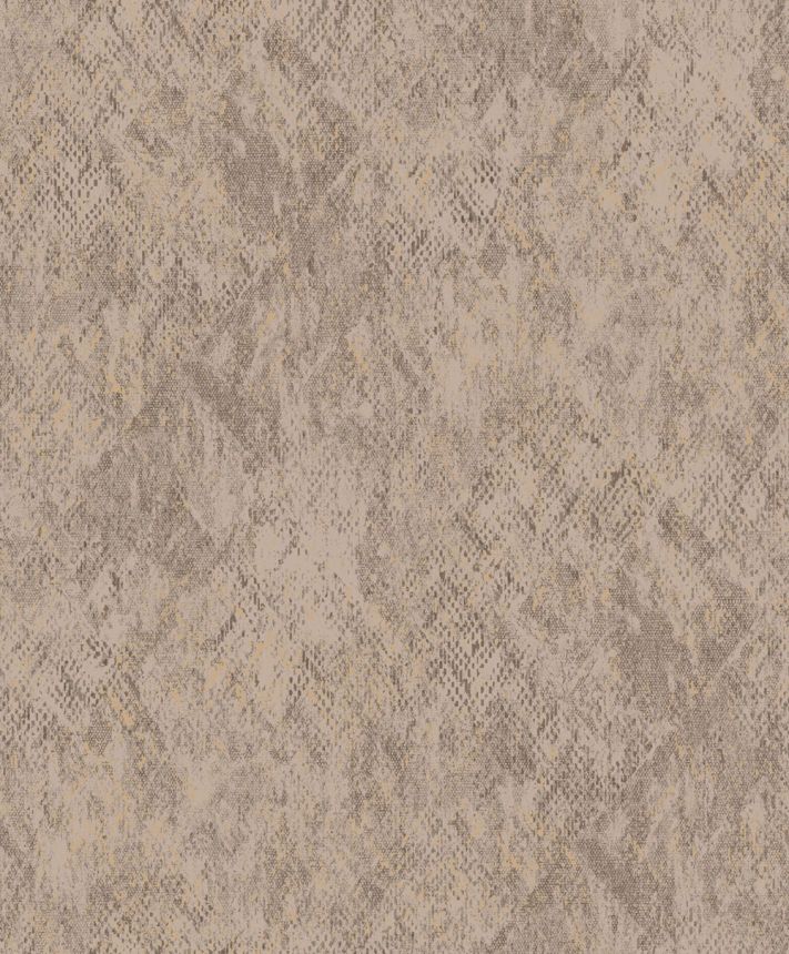 Non-woven wallpaper, brown, imitation snakeskin, M33418, Nomade, Ugépa