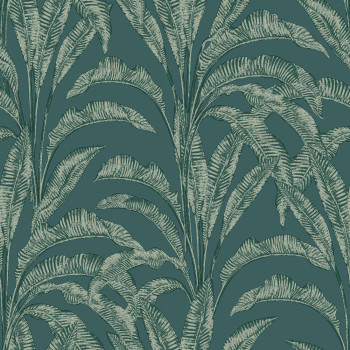 Non-woven wallpaper, green, leaves, M61914, Nomade, Ugépa