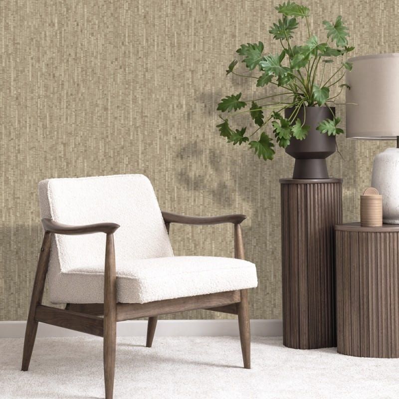 Non-woven wallpaper, brown-beige, mat imitation, M64907, Nomade, Ugépa