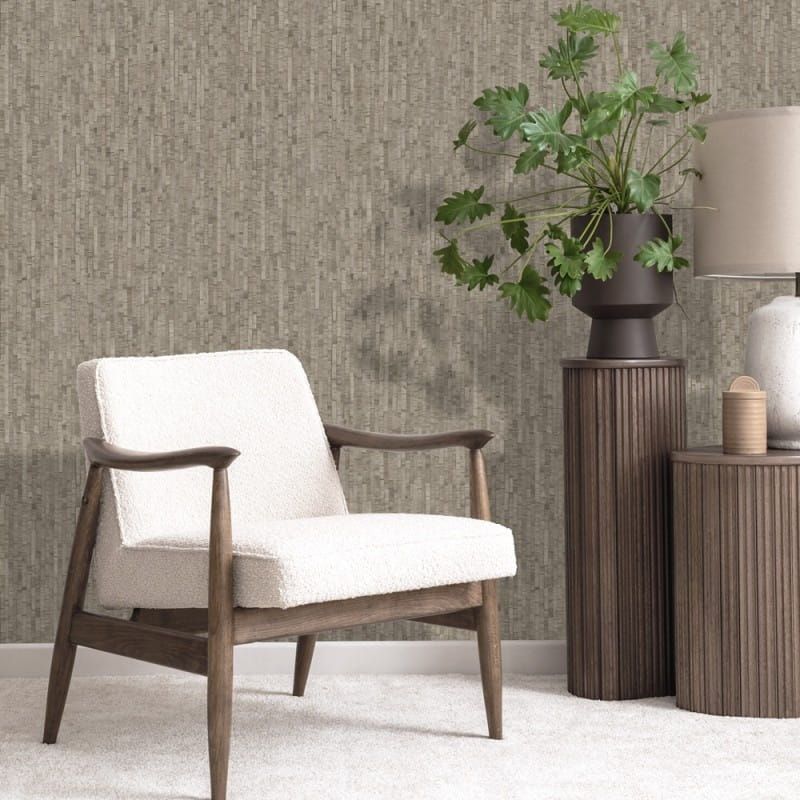 Non-woven wallpaper, brown, mat imitation, M64908, Nomade, Ugépa