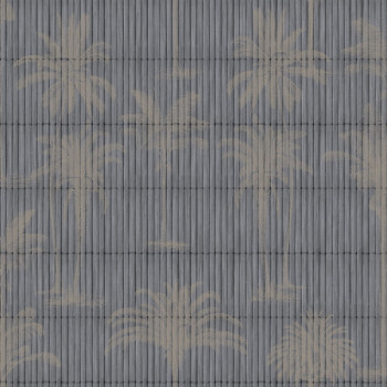 Non-woven wallpaper, grey, palms, M68709, Nomade, Ugépa