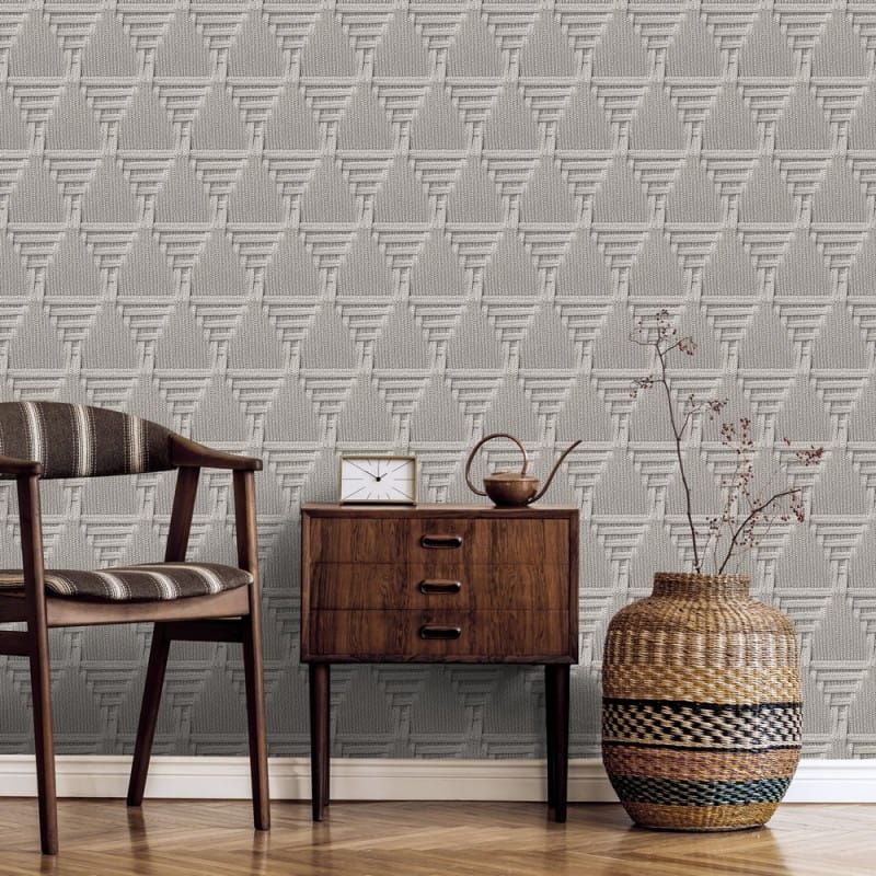 Non-woven wallpaper, grey, mat imitation, M68819, Nomade, Ugépa