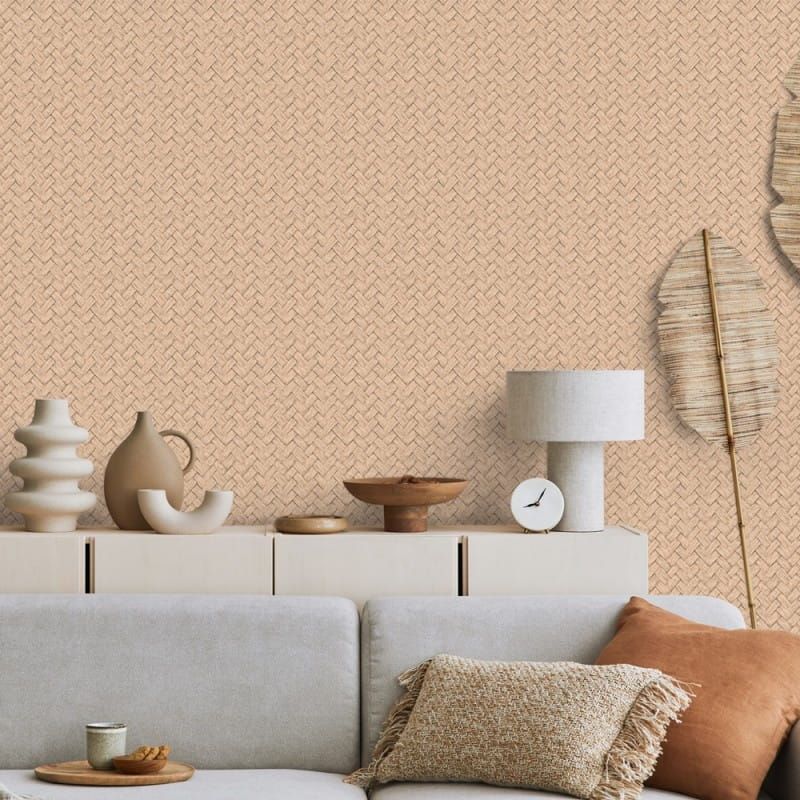 Non-woven wallpaper, brown, mat imitation, M69008, Nomade, Ugépa