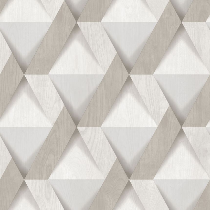 Non-woven wallpaper, grey-beige, wood paneling imitation, M69107, Nomade, Ugépa