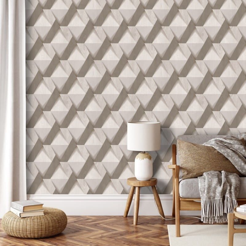 Non-woven wallpaper, grey-brown, wood paneling imitation, M69108, Nomade, Ugépa