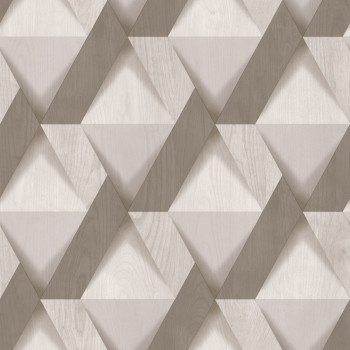 Non-woven wallpaper, grey-brown, wood paneling imitation, M69108, Nomade, Ugépa