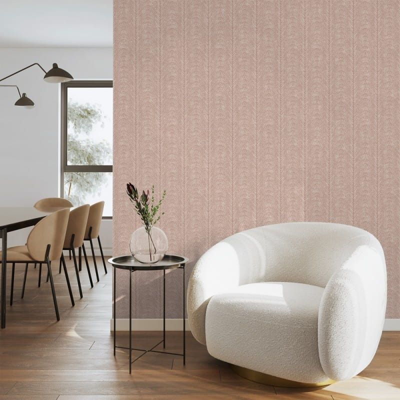 Non-woven wallpaper, brown, stripes, herringbone, M69205, Nomade, Ugépa