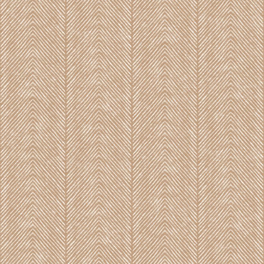 Non-woven wallpaper, brown-beige, stripes, herringbone, M69208, Nomade, Ugépa