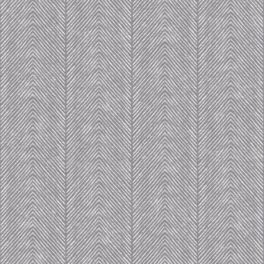 Non-woven wallpaper, grey, stripes, herringbone, M69209, Nomade, Ugépa