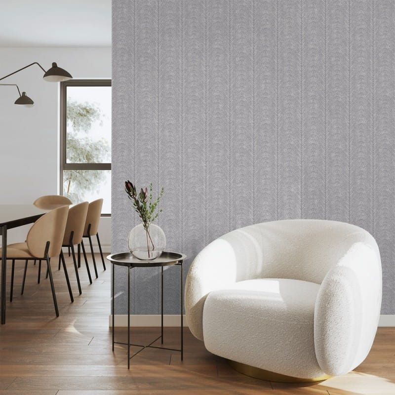 Non-woven wallpaper, grey, stripes, herringbone, M69209, Nomade, Ugépa