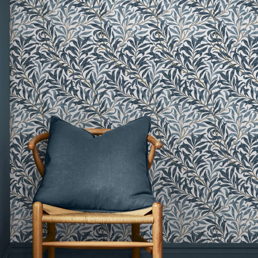 Non-woven wallpaper, blue, branches, 124245, William Morris At Home
