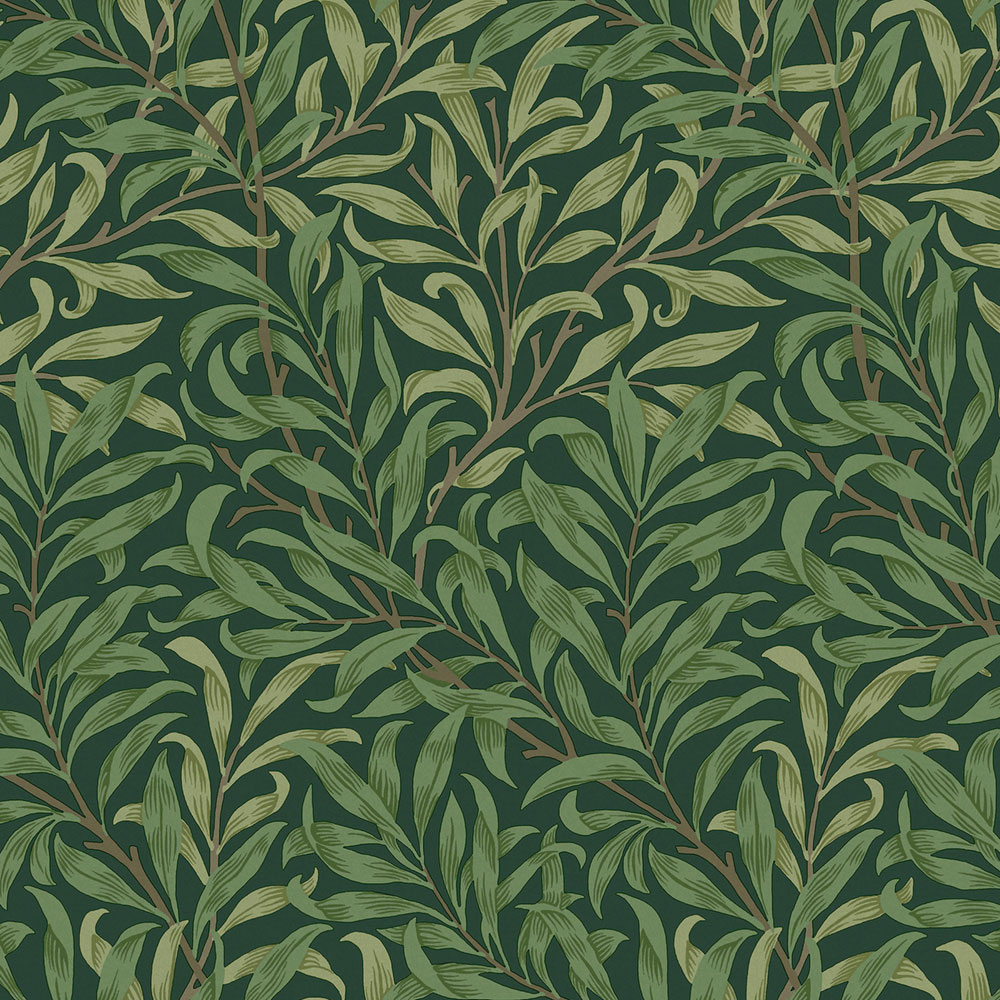 Non-woven wallpaper, green, branches, 124247, William Morris At Home