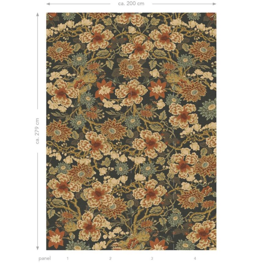 Floral non-woven wall mural, 159412, Bloom, Esta Home