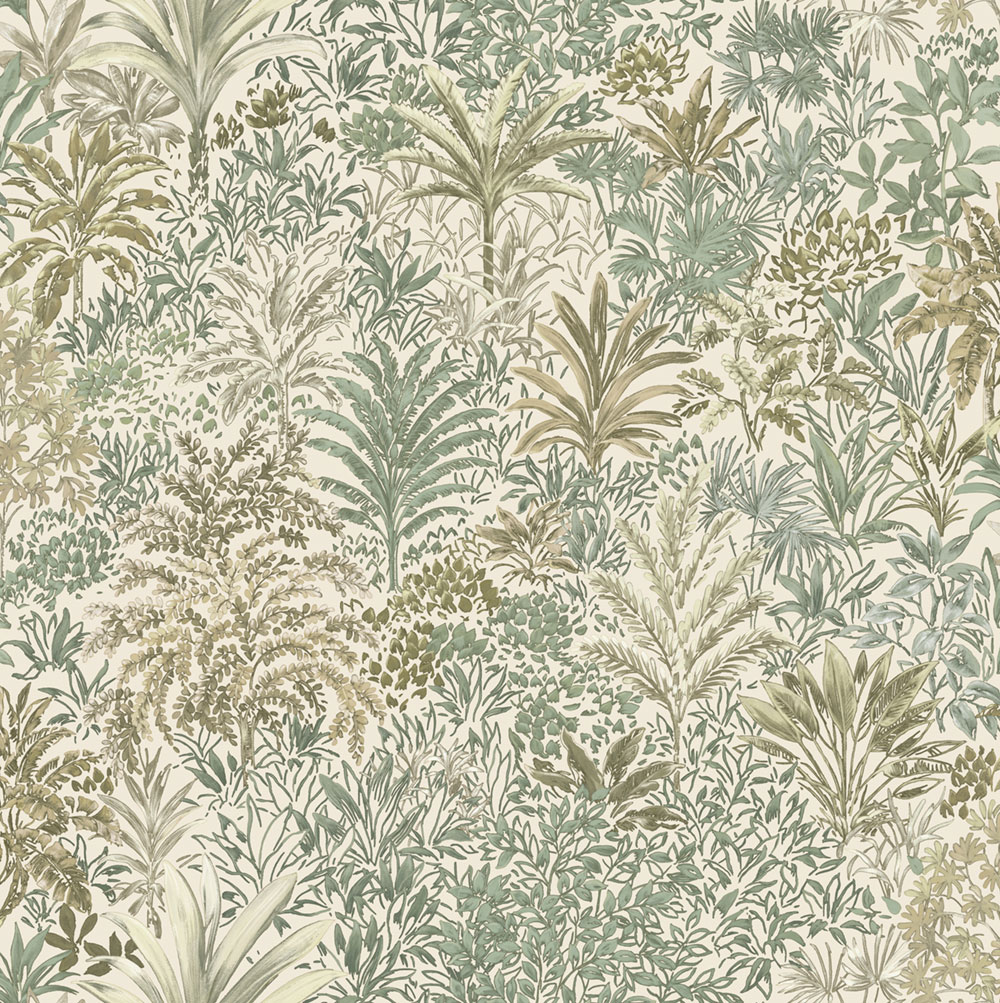 Luxury non-woven wallpaper, green, trees, leaves, Z15505, Mini Trend, Zambaiti Parati