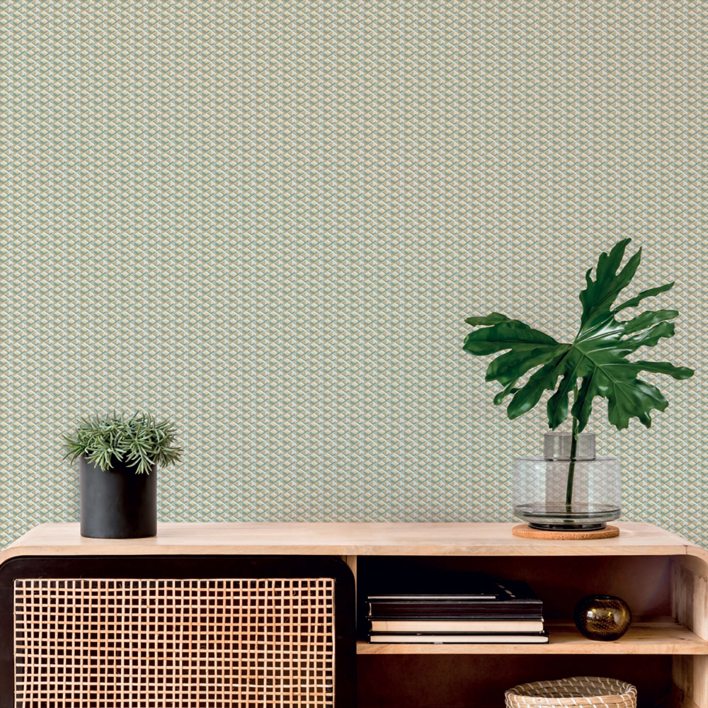 Luxury geometric non-woven wallpaper, white-cream, Z15509, Mini Trend, Zambaiti Parati