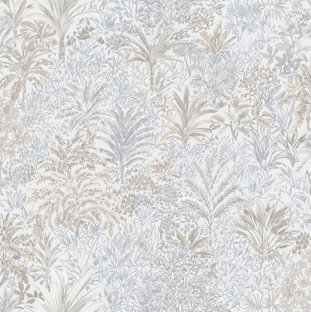 Luxury non-woven wallpaper, grey-beige, trees, leaves, Z15511, Mini Trend, Zambaiti Parati