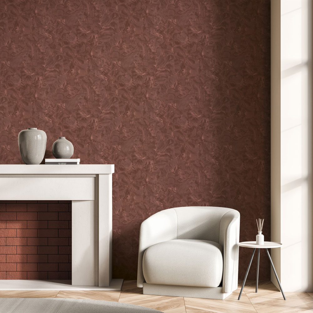 Luxury non-woven wallpaper, burgundy, stucco plaster, Z15519, Mini Trend, Zambaiti Parati