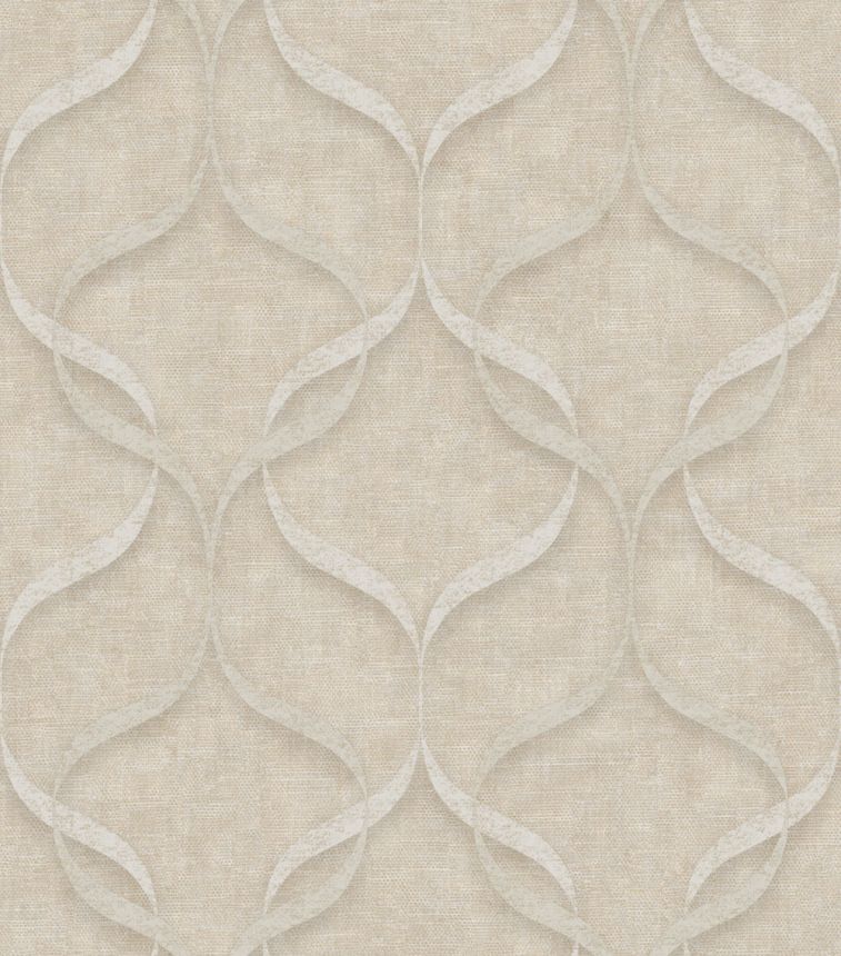 Luxury non-woven wallpaper, grey-beige, ornaments, Z15532, Mini Trend, Zambaiti Parati