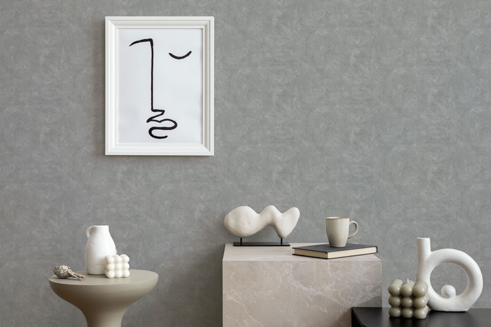Luxury non-woven wallpaper, grey, stucco plaster, Z15535, Mini Trend, Zambaiti Parati