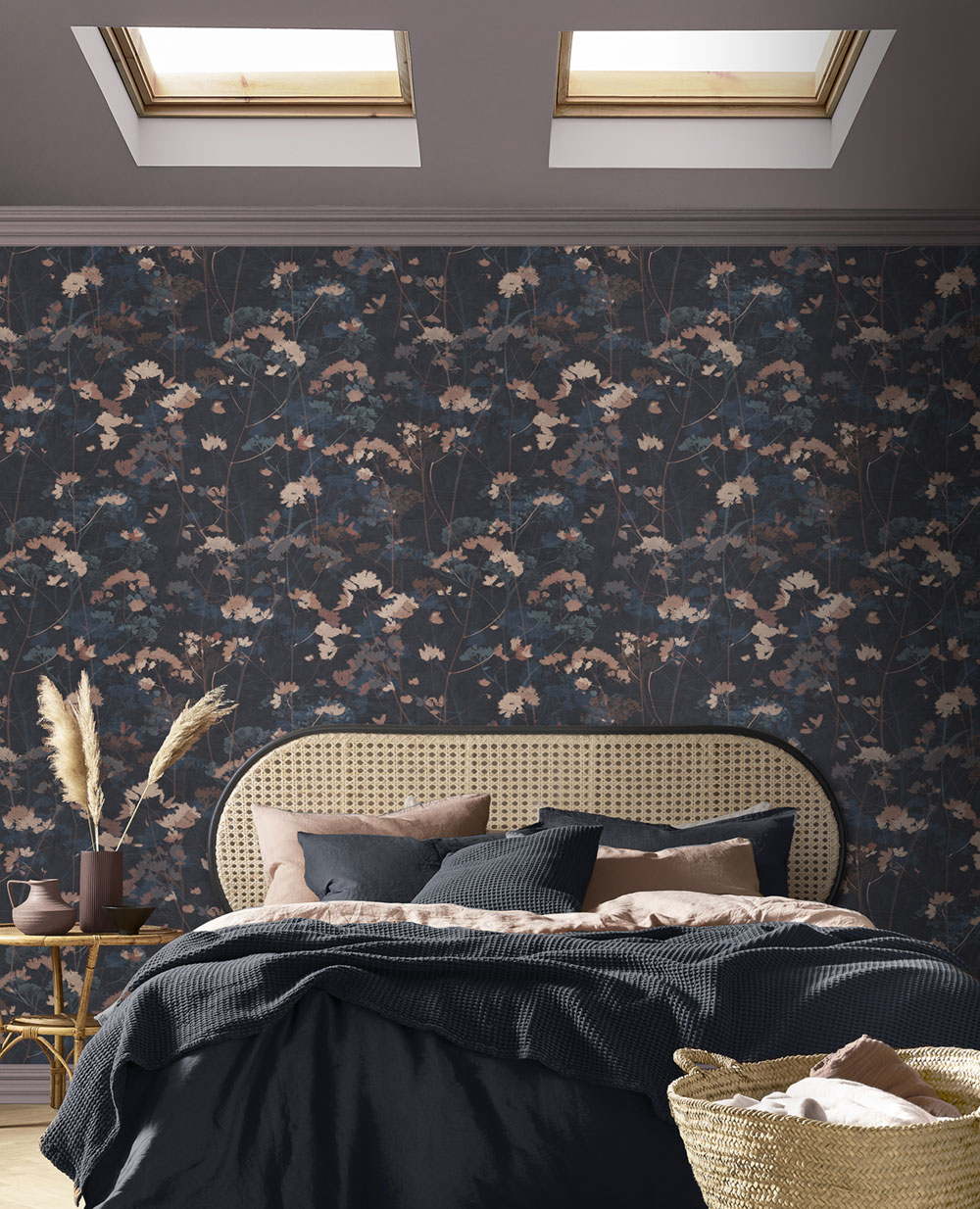 Non-woven wallpaper, blue, plants, grasses, 124101, Utopia, Graham Brown Premium