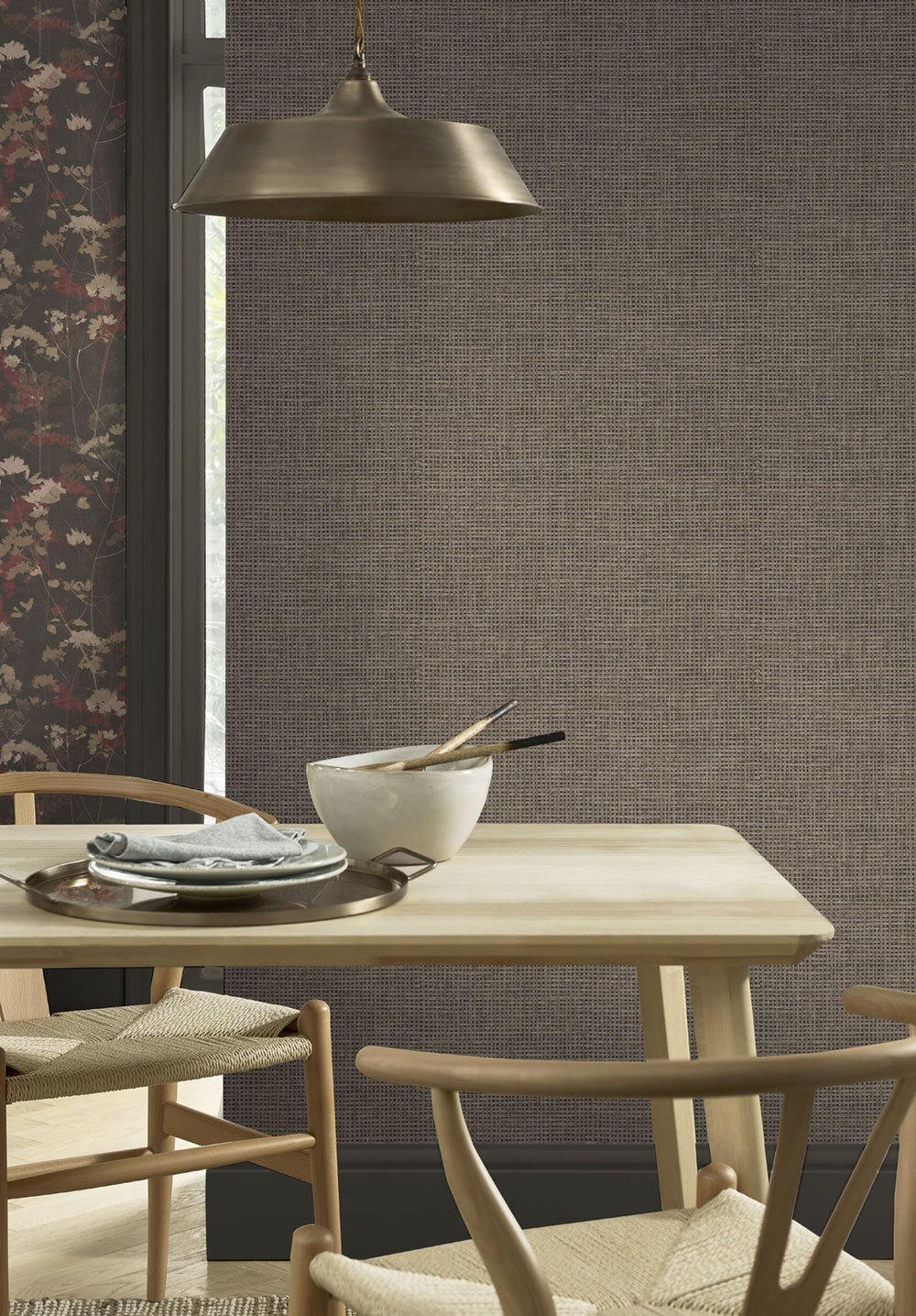 Non-woven wallpaper, brown-grey, mat imitation, 124090, Utopia, Graham Brown Premium