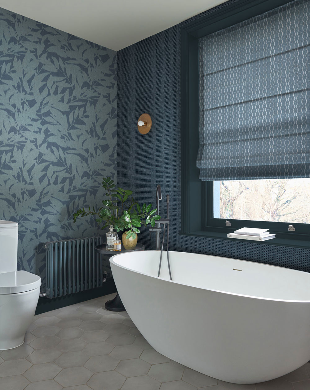 Non-woven wallpaper, blue, mat imitation, 124096, Utopia, Graham Brown Premium