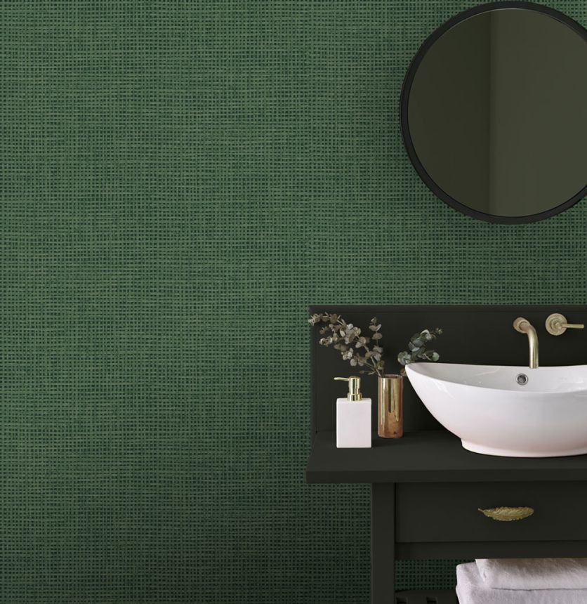 Non-woven wallpaper, green, mat imitation, 124097, Utopia, Graham Brown Premium
