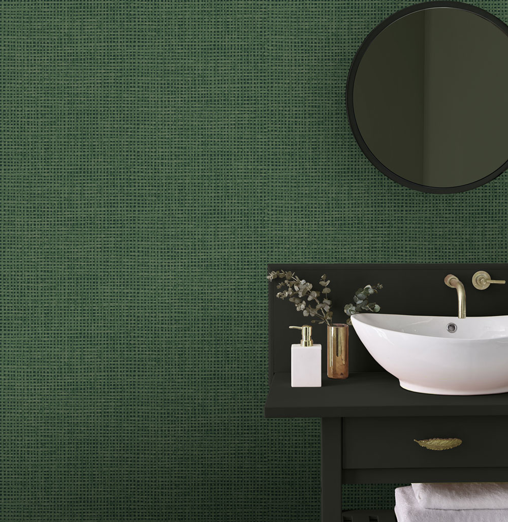 Non-woven wallpaper, green, mat imitation, 124097, Utopia, Graham Brown Premium