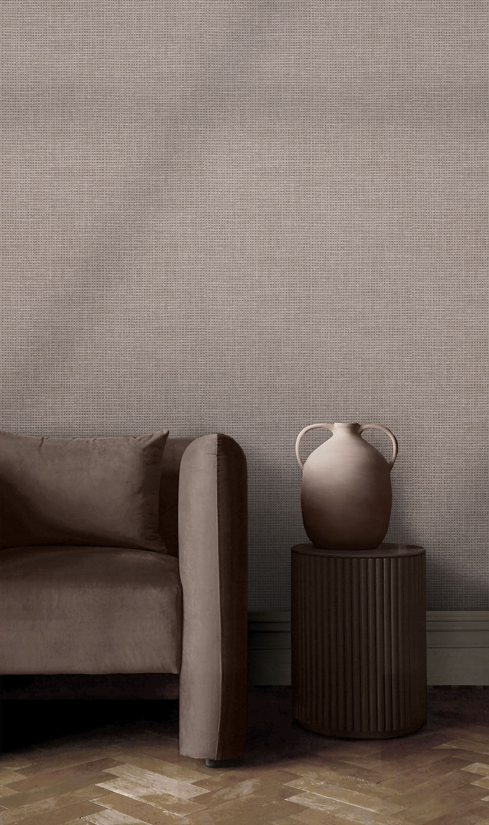 Non-woven wallpaper, grey-beige, mat imitation, 124100, Utopia, Graham Brown Premium