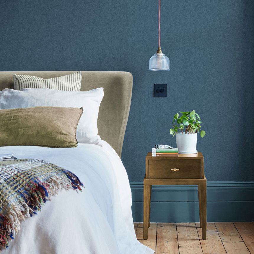 Wallpaper, blue, fabric effect, 124086, Arboretum, Utopia, Graham Brown Premium