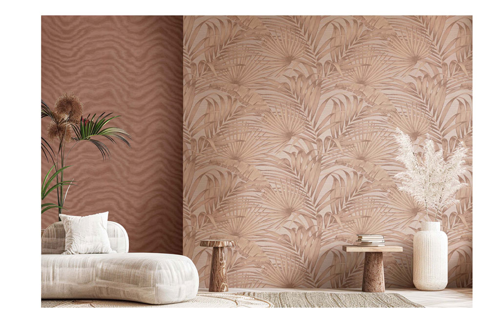 Luxurious non-woven wallpaper, brown-gold, leaves, 42204, Aura, Cristiana Masi by Parato