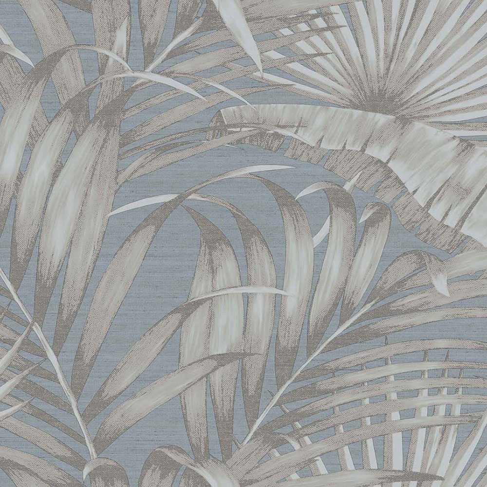 Luxurious non-woven wallpaper, blue, leaves, 42206, Aura, Cristiana Masi by Parato